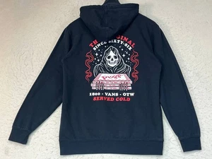 Vans Off The Wall Black Hoodie Sweatshirt Pizza Youth Print Size Small - Picture 1 of 11