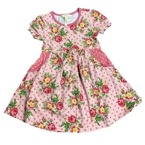 Matilda Jane Mädchen Größe 4 Kleid Rosa Gepunktet Blumen Kurzarm Boho  - Bild 1 von 5