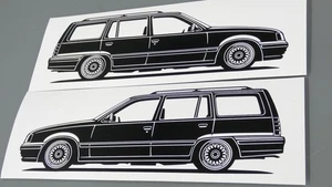Opel Kadett E Sticker Silhouette Opel Kadett E Caravan Aufkleber Schwarz 2x neu - Bild 1 von 21