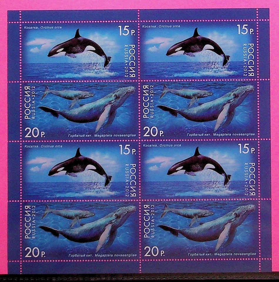 RUSIA Sc 7332 NH MINISHOJA DE 2012 - BALLENAS - (GA25) Foto 1 de 1