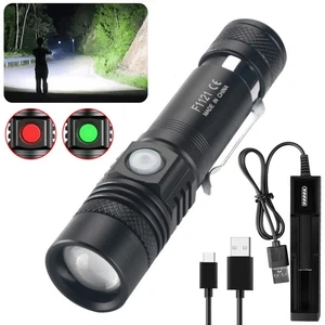 Super Bright EDC LED Flashlight Rechargeable Tactical Pocket Torch Worklight Lot - Picture 1 of 17