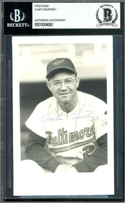 Clint Courtney Beckett BAS Signed Vintage Photo Postcard Dodgers  Autograph - Image 1 of 2