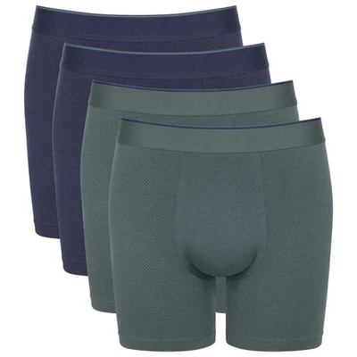 Paquete de 4 calzoncillos boxer Sloggi para hombre - NUNCA Airy cortos azules/verdes S Foto 1 de 4