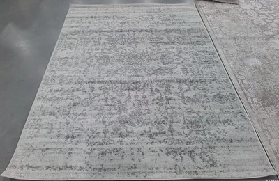 SILVER / IVORY 5'-3" x 7'-6" Back Stain Rug, Reduced Price 1172784591 MAD603G-5 - Image 1 of 4
