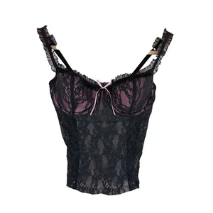 Vintage Y2K Victoria's Secret Lace Bustier Corset Top Womens Sz M Sydney Carlson - Picture 1 of 10