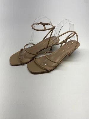 Sandalia de tacón de gatito con correa al tobillo Beylee bronceada talla 8,5 Marc Fisher LTD para mujer Foto 1 de 4