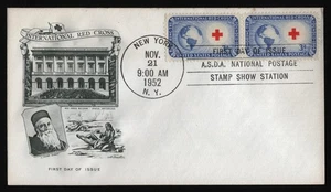 #1016 3c Int'l Red Cross-Pair, Artmaster-Show Cancel **ANY 5=FREE SHIPPING** - Picture 1 of 1