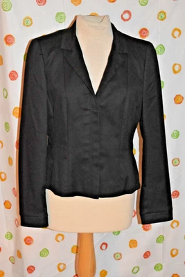 ECCOCI Mujer Talla 10 NEGRO BLAZER NOCHE Vestido de Carrera CHAQUETA Nuevo Con Etiquetas $295+ Foto 1 de 4