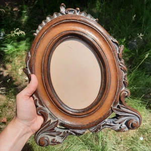 Marco de madera ornamentado de colección ovalado 4,5x6" apertura independiente clásico victoriano 12" - Imagen 1 de 11