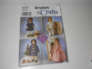 Simplicity 8460 18 in Magic Attic Doll Clothes Sewing Pattern Coat Ball Gown PJ - Picture 1 of 2