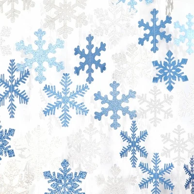 Снежинка снег сине-серебряный Рождественская вечеринка украшения гирлянда - 6шт зимние... - Изображение 1 из 4