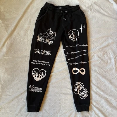 Rue 21 x Dark Sundaze talla L negro jogger pantalones deportivos Fallen Angel envío gratuito Foto 1 de 4
