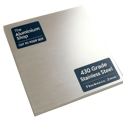 Stainless Steel Sheet Plate Brushed Polish 2.0mm Thick Multiple Sizes - Image 1 of 4