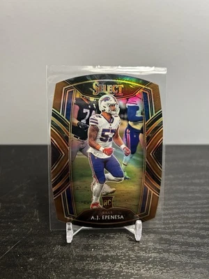 2020 Panini Select- Club Level A.J. Epenesa Rookie Gold Prizm Die-Cut /355 Bills - Image 1 of 2