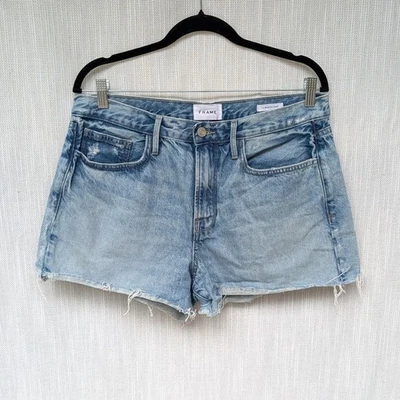 Cuadro Le Brigette High-rise Short Raw Fray en azul, talla 31 Foto 1 de 4