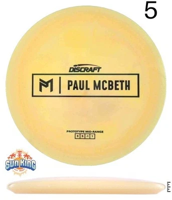 Set of 2 Discraft Prototype Malita (Paul McBeth) Cream Yellow 173-4g FREE SHIP 5 - Image 1 of 2