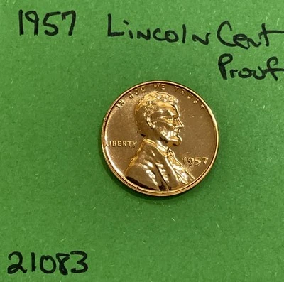 1957-P Lincoln Wheat Cent / Penny 1c Gem Proof See Pictures - Image 1 of 3