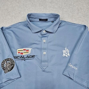 Turtleson Polo Shirt Mens Large Performance Lightweight Blue Golf Stretch - Picture 1 of 10