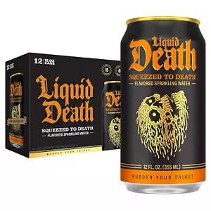 Liquid Death, Squeezed to Death, Orange-Flavored Sparkling Water, 12-Pack (12Oz  - Picture 1 of 12