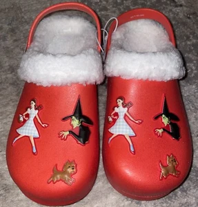 Wizard Of Oz Wicked Witch Dorothy Clogs Ruby Red Shoes Women Sz 4-5 Croc - Picture 1 of 8