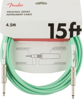 Cable de instrumento original de la serie original Fender de 15 pies - Verde surf #0990515058 Foto 1 de 4
