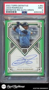 2022 Topps Definitive Rookie Autographs Green #DRA-JRO Julio Rodriguez /25 PSA 9 - Bild 1 von 2