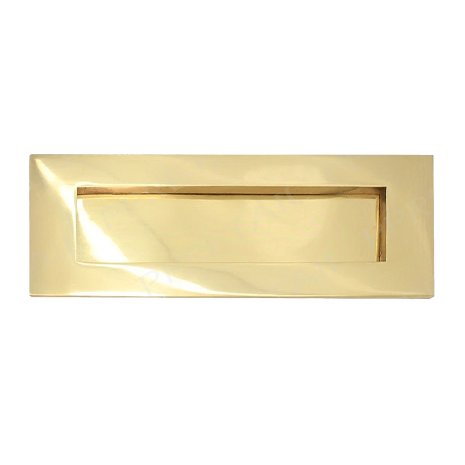 Polished brass Viktorianisch Briefkasten Platte Klappe Schwer Federung 250mm - Bild 1 von 1