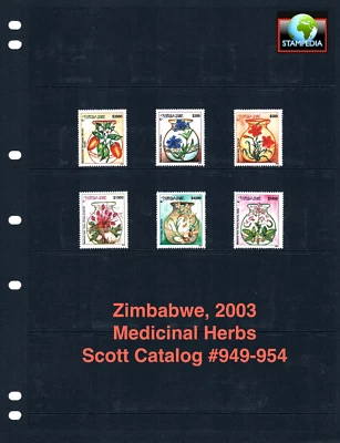 $14,00 Scott значение - 2003 ЗИМБАБВЕ цветы травы медицина африканский CV MNH NH UMM - Изображение 1 из 4
