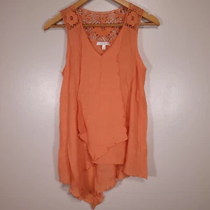 Spence Tanktop Damen M Orange Asymmetrisch Lagenlook - Bild 1 von 5