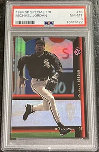 1994 SP Special FX Michael Jordan Holoview Red Hologram F/X PSA 8 Die Cut #16 - Picture 1 of 8