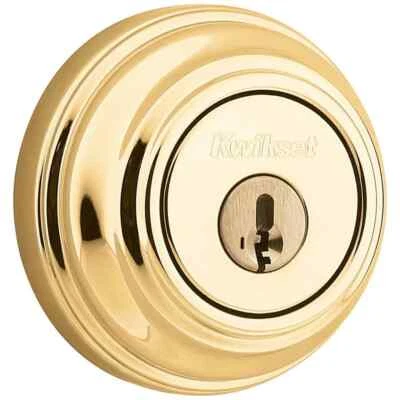 Kwikset Polished Brass Double Cylinder Deadbolt featuring SmartKey Security - Image 1 of 4