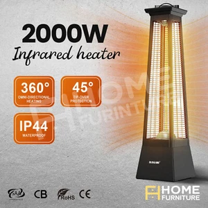 Maxkon Tower Infrared Heater 2000W Indoor 360° Instant Heating Outdoor Carbon - Picture 1 of 10