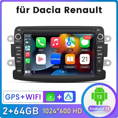 64G DAB+ Android Autoradio GPS Für Renault Dacia Duster Sandero Lodgy Carplay BT - Bild 1 von 4