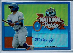 JOSE RAMOS - 2021 Leaf Metal Draft National Pride Blue Auto RC /35 - LA 25 HRs