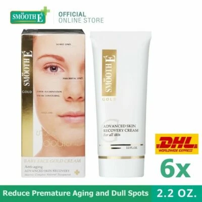 6x SMOOTH E GOLD ADVANCED ANTI-AGING FACE SMOOTH SKIN RECOVERY REDUCE DULL SPOTS - Image 1 of 4