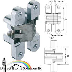 1 x Hafele Startec Concealed Mortice Door Hinge, Matt chrome Finish, Zinc Alloy - Picture 1 of 5