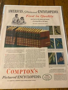 Vintage 1955 Compton's Encyclopedia First In Quality ad - Picture 1 of 1