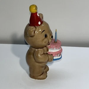 Vintage Russ Berrie & Co Happy Birthday Bear Figurine 4” Tall Item #6266 - Picture 1 of 6