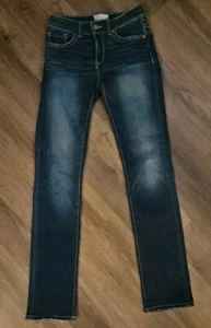 BKE Womens Denim Size 25 Blue dark Wash Denim Straight - Picture 1 of 11