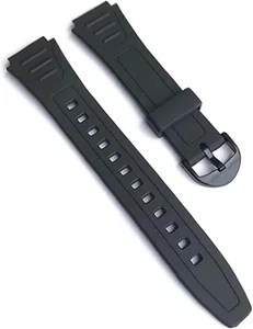 Cinturino Orologio Nero in Gomma Resina Orologio Compatibile Con Casio W-800H. R - Foto 1 di 12