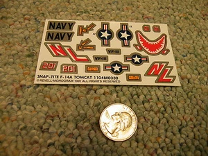 Revell Monogram decals / stickers Snap-Tite 1/100 F-14A Tomcat  L41 - Picture 1 of 1