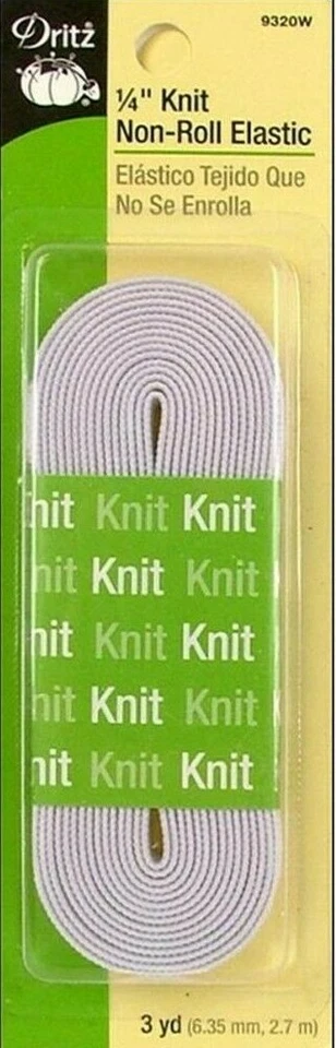 Dritz ~ (9320W) - 1/4" tejido elástico antienrollable - blanco, 3 yd Foto 1 de 1