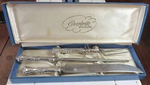 KENWOOD 1910 EVERBRITE 3 PIECE STAINLESS STEEL CARVING SET. MONOGRAM REV. SIDE. - Picture 1 of 4