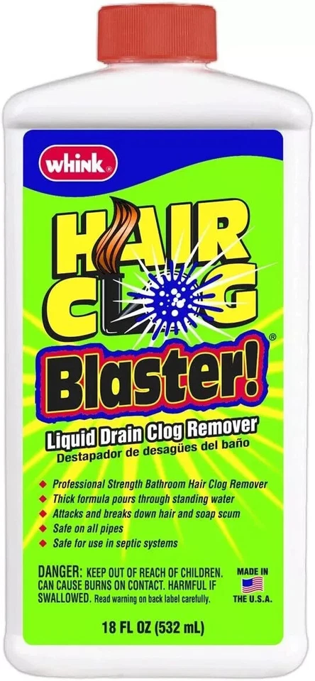 Whink 06216 Hair Clog Blaster! Hair Clog Blaster, Liquid, Clear, Bleach, 18 oz - Image 1 of 1