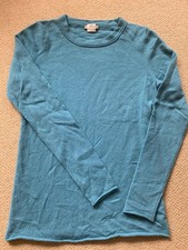 J. Crew Collection Size Small S 100% Cashmere Crew Neck Sweater Teal