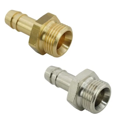 FITTINGSTORE Hose Nipple with External Thread (Cylindrical), Brass & Brass Nickel Plated