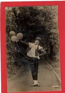 PORTRAIT OF YOUNG GIRL IN FASNCY DRESS WITH BALLOONS LOVELY RP - Picture 1 of 1