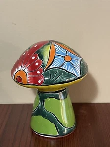 Mexican Pottery Painted Colorful Mushroom - Picture 1 of 9