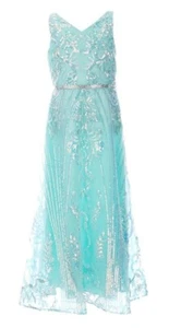 Rare Editions Big Girls Dazzling Elegant Floral Embroidery Sequin Ballgown-14 16 - Picture 1 of 7