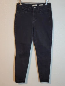 vintage america jeans womens size 12r boho skinny stretch mid rise denim black - Picture 1 of 13